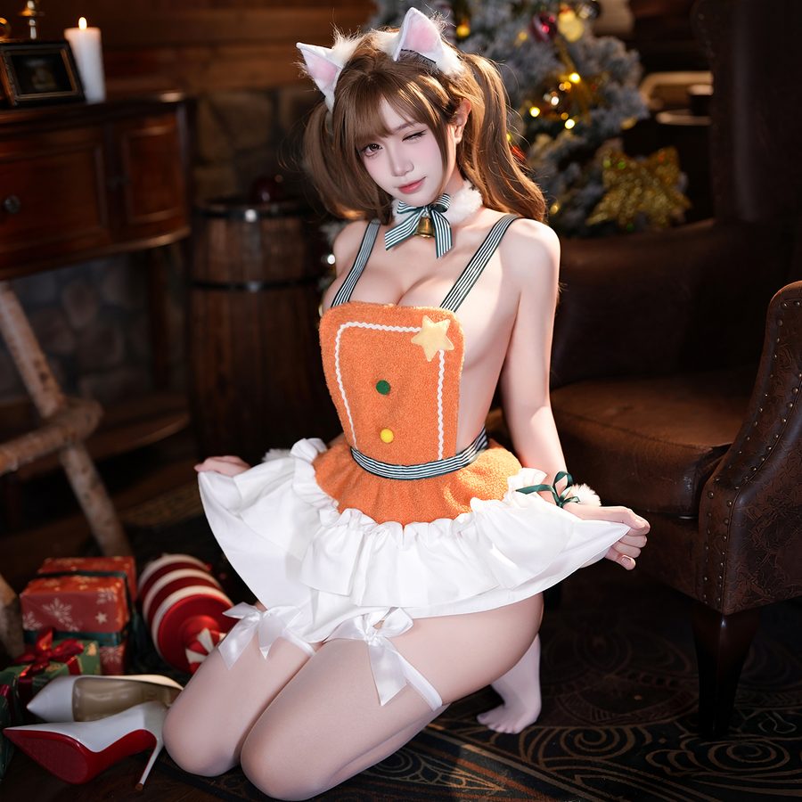 Gingerbread Cupcake Open-Back Dress