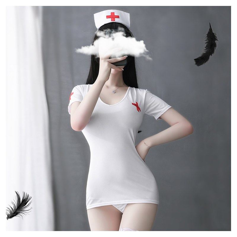 Open-Back Nurse Roleplay Costume